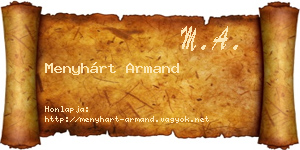 Menyhárt Armand névjegykártya